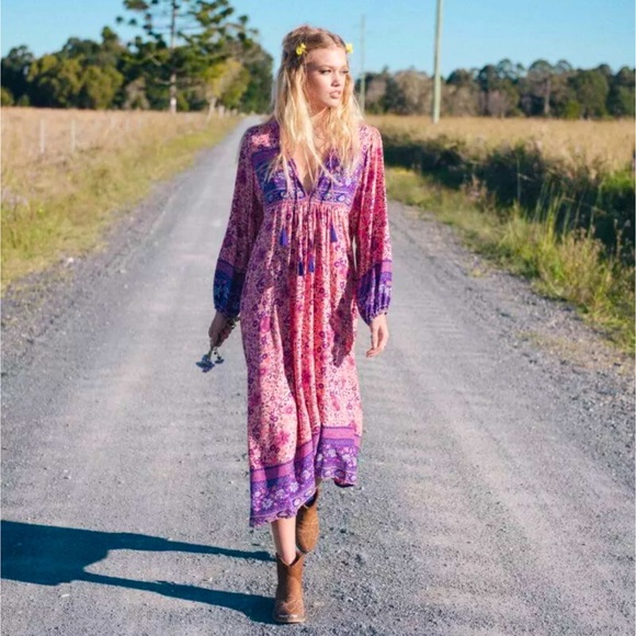 Spell Imitation Folktown Boho Gown in Blossom - Picture 1 of 16
